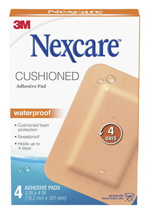 Nexcare Cushioned W/Proof Adhes Pad 4