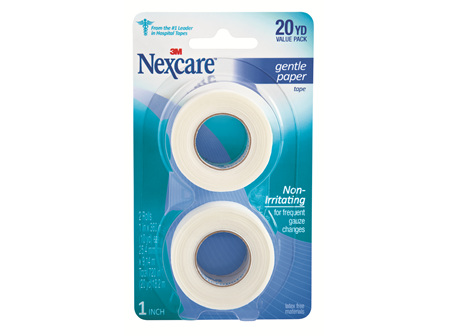 Nexcare Gentle Paper Tape White 2/Pack 25mm x 9.1m