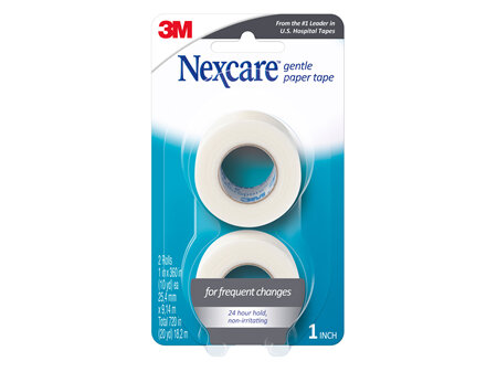 Nexcare™ Gentle Paper Tape White 2/Pack 25mm x 9.1m