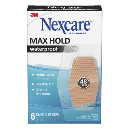 Nexcare Max Hold Waterproof Knee & Elbow 6pk