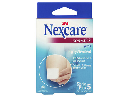 Nexcare Non Stick Pad 50 Mm X 50 Mm 5 Pk