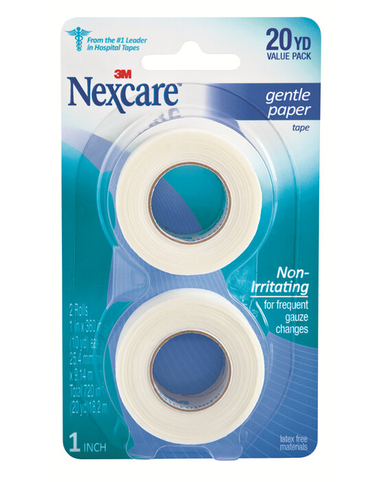 NEXCARE Paper Tape Gentle 25.4mmx9.14m 2pk