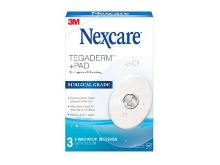 NEXCARE TEGADERM+ PAD OVAL 3s