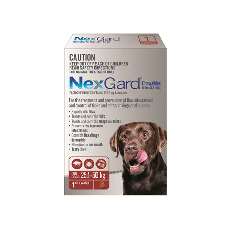 NexGard Chewables for Large Dogs (25.1-50 kg) 1 pack