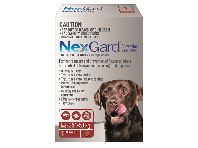 NexGard Chewables for Large Dogs (25.1-50 kg) 1 pack