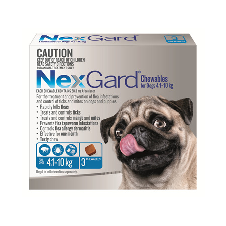 NexGard Chewables for Small Dogs (4.1-10 kg) 3 pack