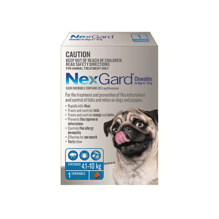 NexGard Chewables for Small Dogs (4.1-10 kg) 1 pack