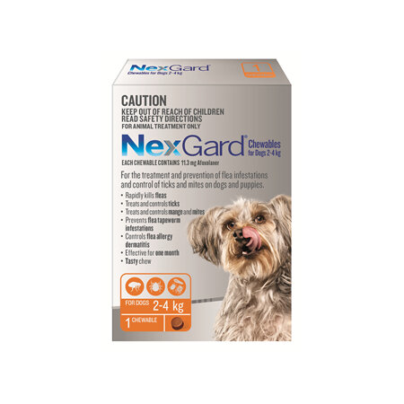 NexGard Chewables for Very Small Dogs (2-4 kg) 1 pack