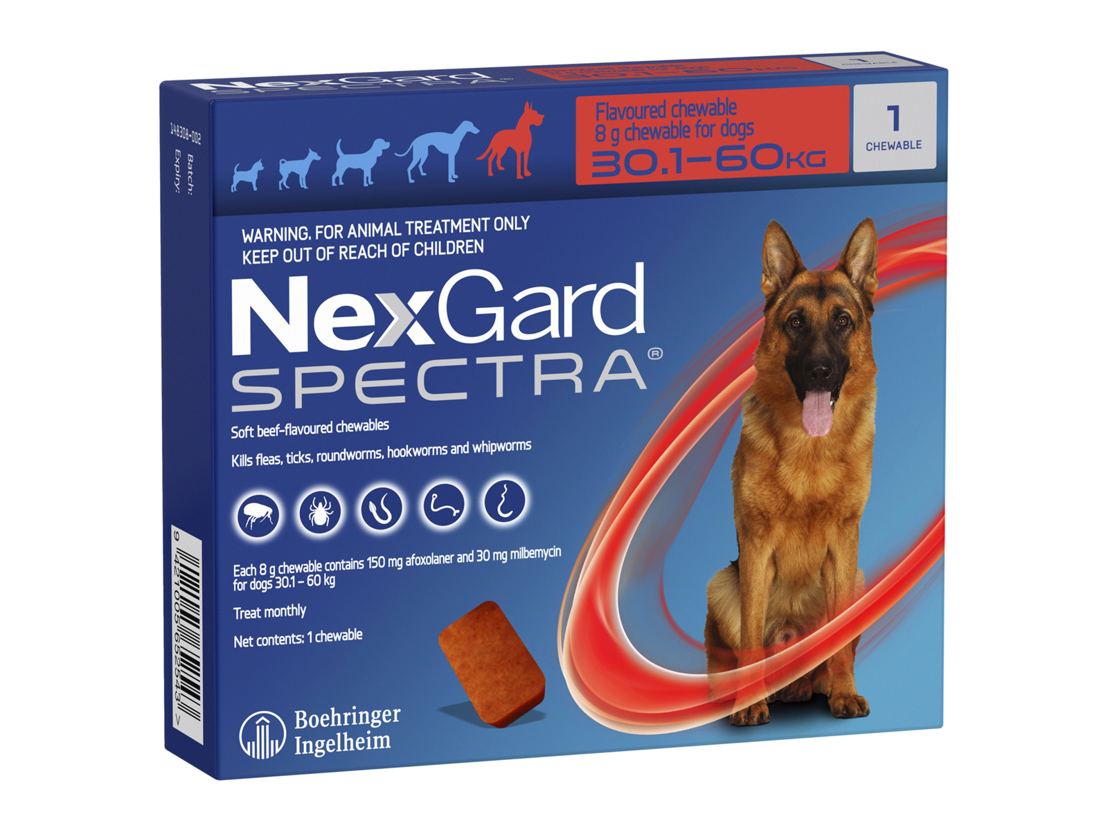 NEXGARD SPECTRA chew for dogs 30.1-60 kg - Kamo Veterinary Limited