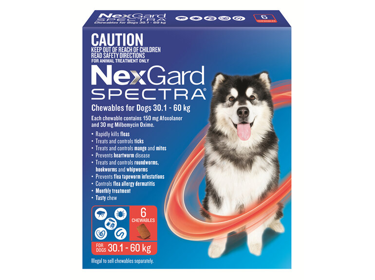 NexGard Spectra Chewables For Extra Large Dogs (30.1-60 kg) 6 pack