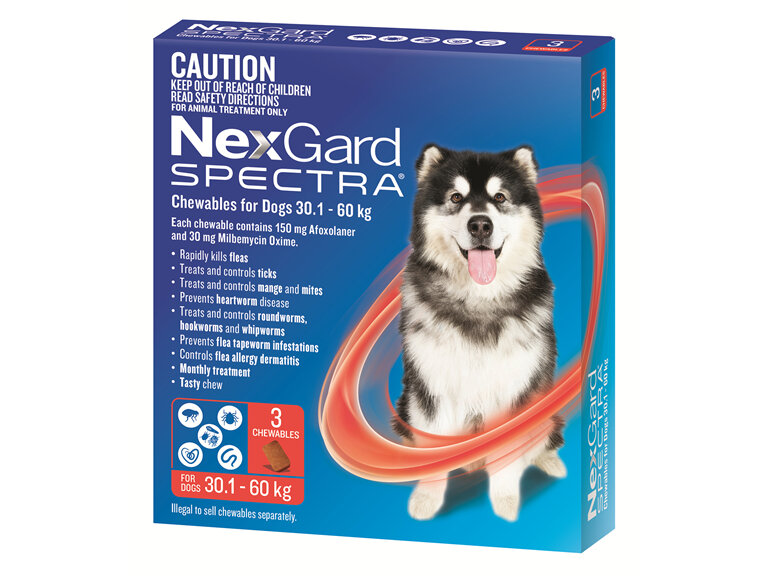 NexGard Spectra Chewables For Extra Large Dogs (30.1-60 kg) 3 pack