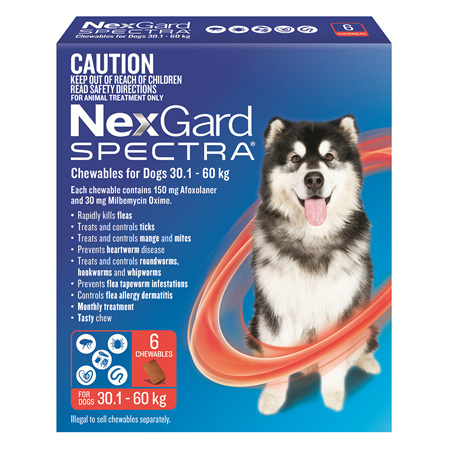 NexGard Spectra Chewables For Extra Large Dogs (30.1-60 kg) 6 pack
