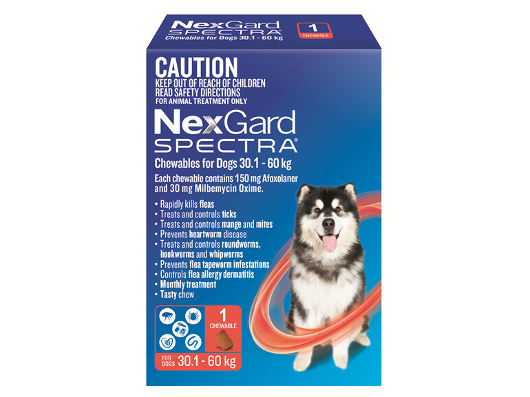 NexGard Spectra Chewables For Extra Large Dogs (30.1-60 kg) 1 pack