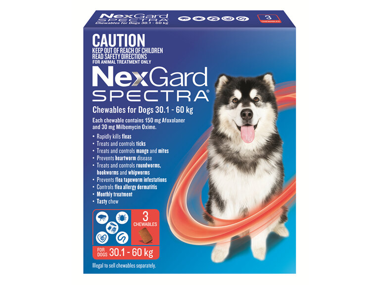 NexGard Spectra Chewables For Extra Large Dogs (30.1-60 kg) 3 pack