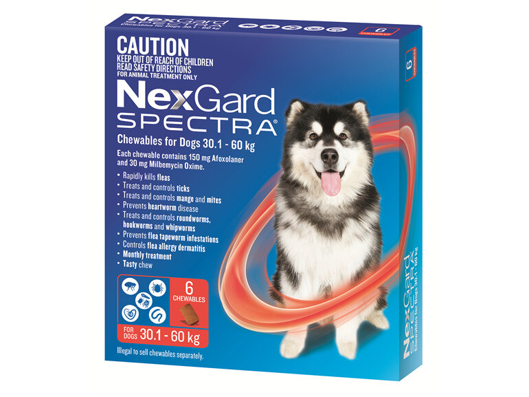 NexGard Spectra Chewables For Extra Large Dogs (30.1-60 kg) 6 pack