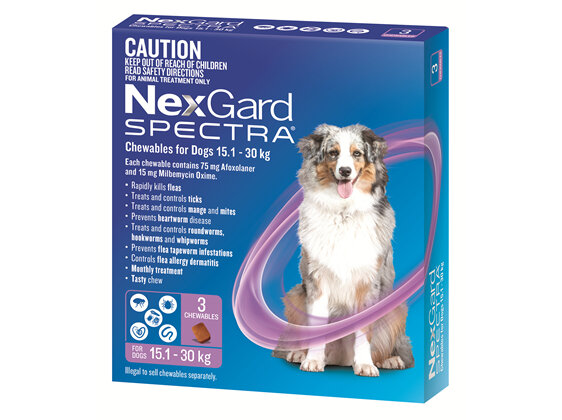 NexGard Spectra Chewables for Large Dogs (15.1-30 kg) 3 pack