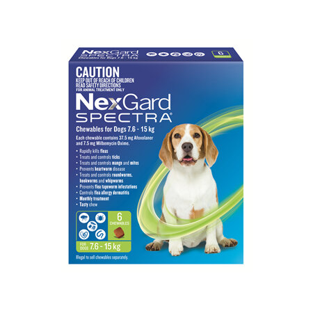 NexGard Spectra Chewables For Medium Dogs (7.6-15 kg) 6 pack