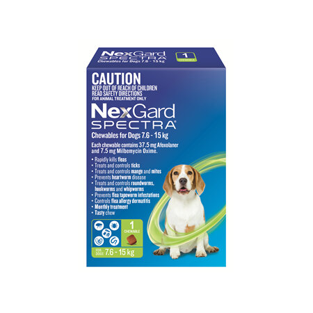 NexGard Spectra Chewables For Medium Dogs (7.6-15 kg) 1 pack