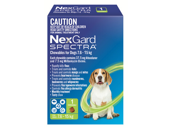 NexGard Spectra Chewables For Medium Dogs (7.6-15 kg) 1 pack