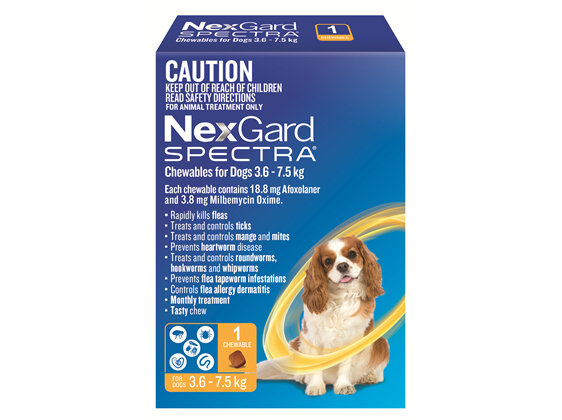 NexGard Spectra Chewables For Small Dogs (3.6-7.5 kg) 1 pack