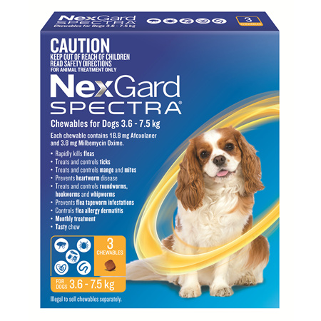 NexGard Spectra Chewables For Small Dogs (3.6-7.5 kg) 3 pack