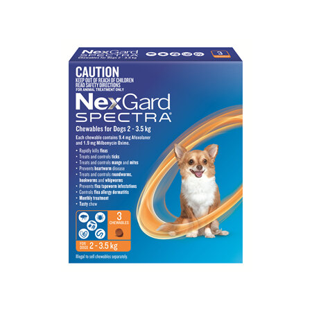 NexGard Spectra Chewables for Very Small Dogs (2-3.5 kg) 3 pack