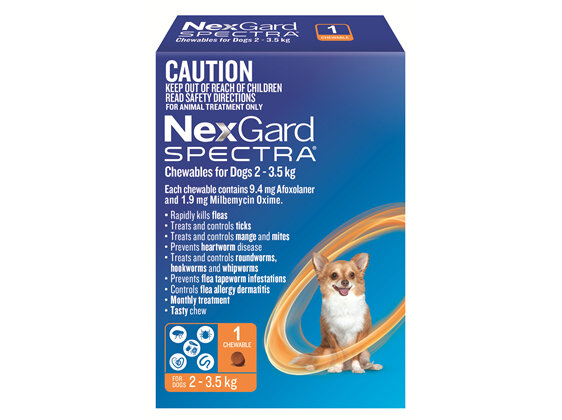 NexGard Spectra Chewables for Very Small Dogs (2-3.5 kg) 1 pack