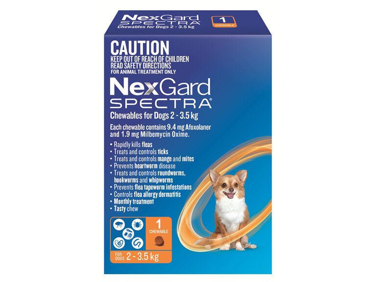 NexGard Spectra Chewables for Very Small Dogs (2-3.5 kg) 1 pack