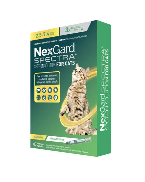 NEXGARD SPECTRA Spot-on Solution for Cats 2.5 - 7.4 kg