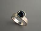 Night Dreams Sterling Silver and London Blue Topaz Cocktail Dress Ring