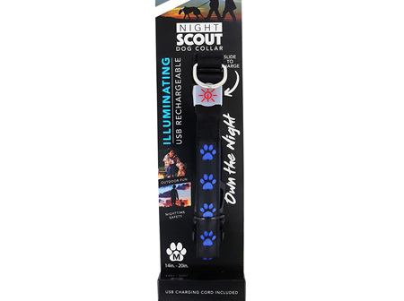 Night Scout Dog Collar Blue Med