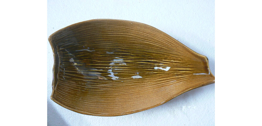 Nikau bowl, ceramic, NZ art collectble