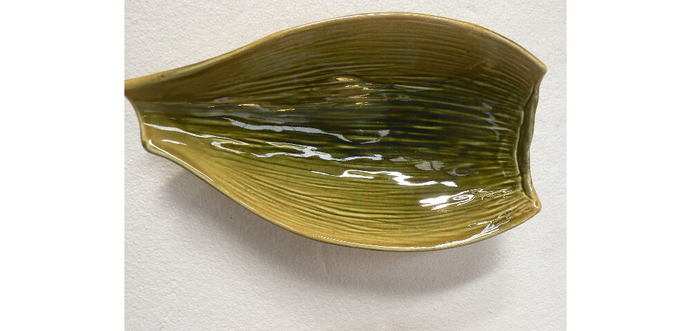 Nikau bowl, ceramic, NZ art collectble