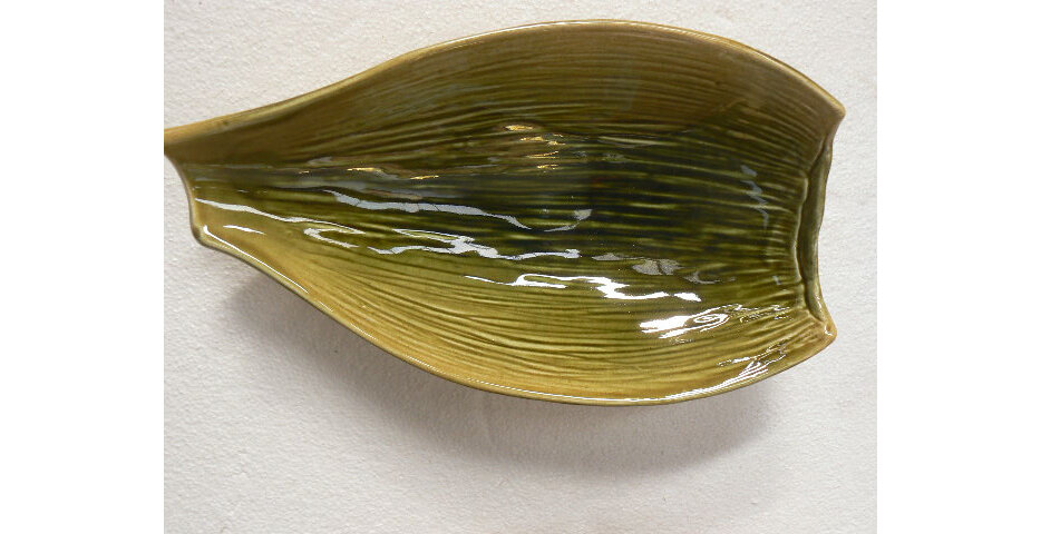 Nikau bowl, ceramic, NZ art collectble