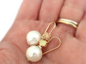 Nina solid 9k gold flowers cream edison pearls earrings lily griffin nz jeweller