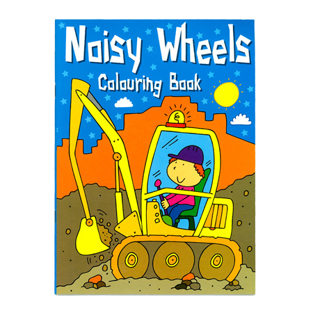 Noisy Wheels 48pg 270x197mm Colouring Book