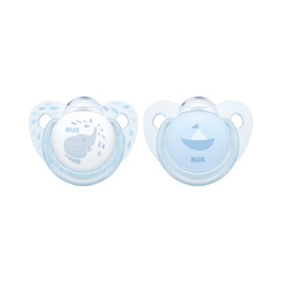 NUK Silicone Soother S1 2pk Baby Blue