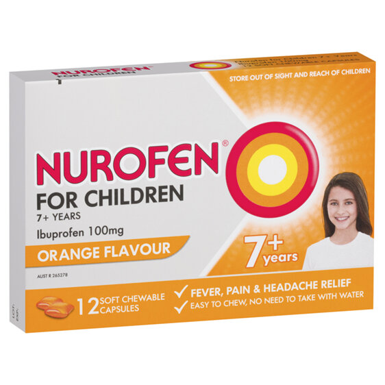 Nurofen 7+ Orange Chew Caps 12