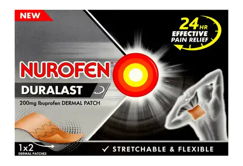Nurofen duralast dermal patch 200mg 2 pack pain relief anti inflammatory