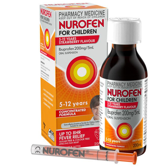 Nurofen For Children Ibuprofen 5 - 12 Years Strawberry 200ml