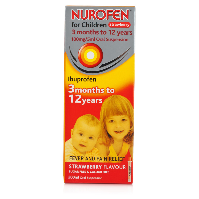 Nurofen For Children Suspension 4 Kids Strawberry 200 ml