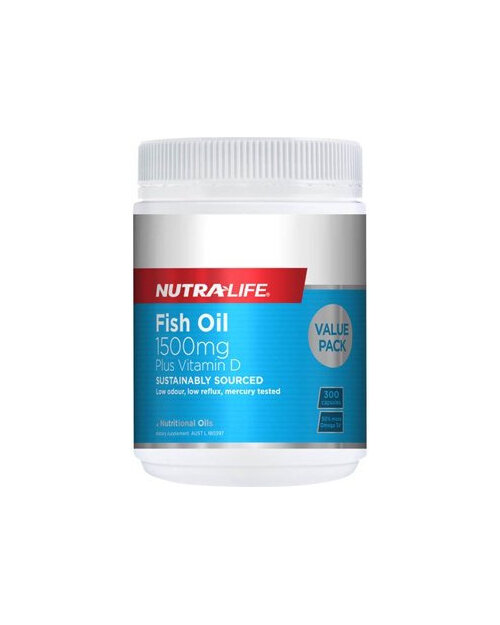 Nutra-Life Fish Oil 1500mg Vitamin D Capsules 180s