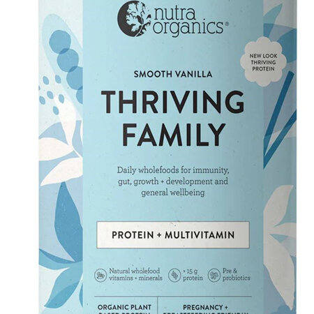 Nutra Organics Organic Thriving Family Protein Smooth Vanilla - 450g