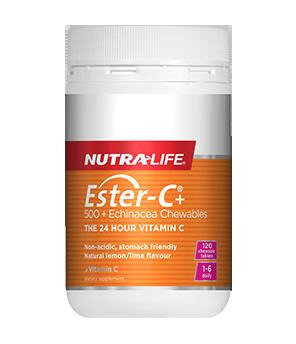 NutraLife Ester C 500mg Echinacea Chewable Tablets 60