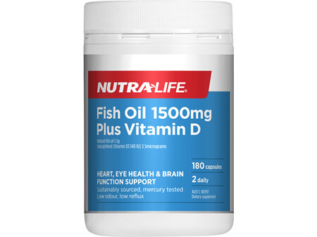 Nutralife Fish Oil 1500mg + Vitamin D 180caps