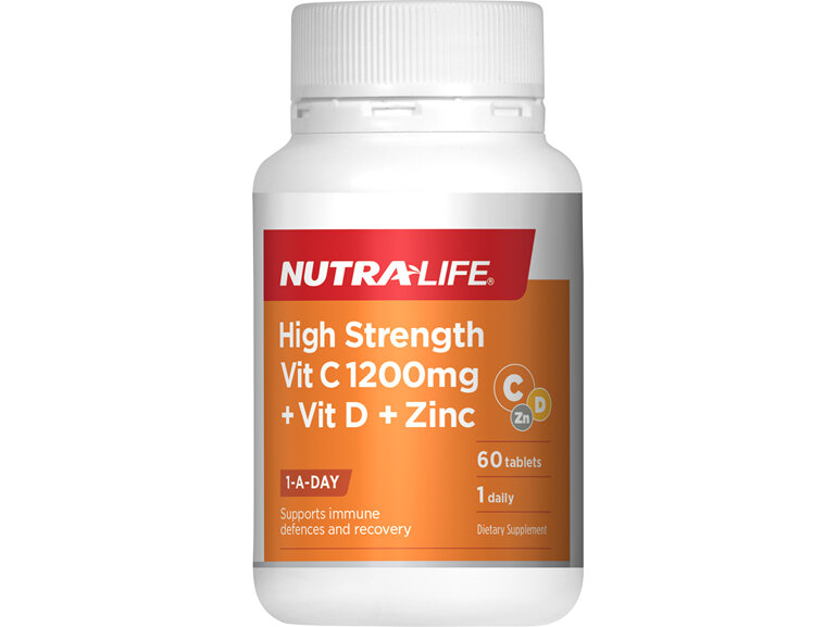 Nutralife Hi Strength Vitamin C 1200mg + B12 B5 60 tablets