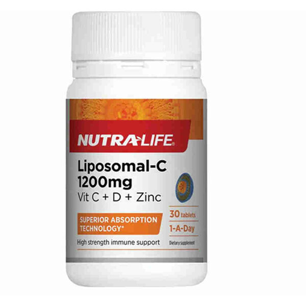 NutraLife Liposomal-C 1200mg Vitamin C + Zinc + Vitamin D 30 Tablets