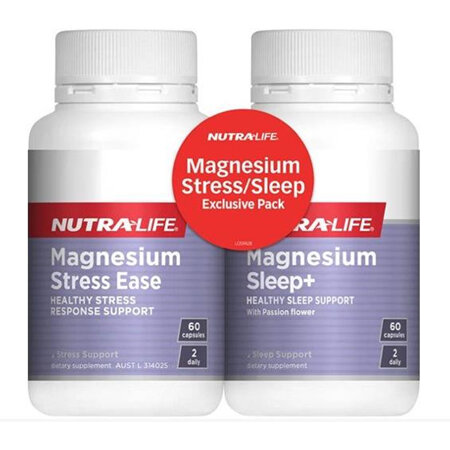 NUTRALIFE MAGNESIUM STRESS EASE AND MAGNESIUM SLEEP+ 60+60 TWIN PACK