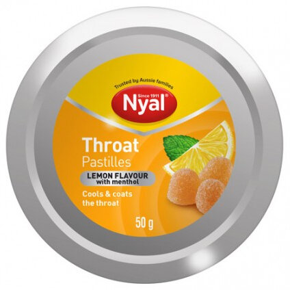 Nyal Throat Pastilles, Lemon with Menthol 50G