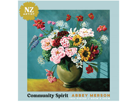 NZ Artist Abbey Merson 1000 Piece Jigsaw Puzzle Community Spirit
